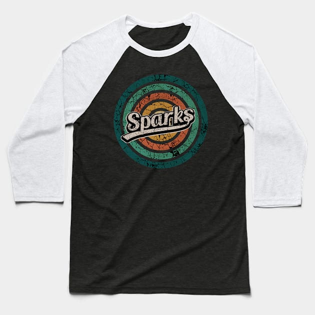 Sparks // Retro Circle Crack Vintage Baseball T-Shirt by People Mask